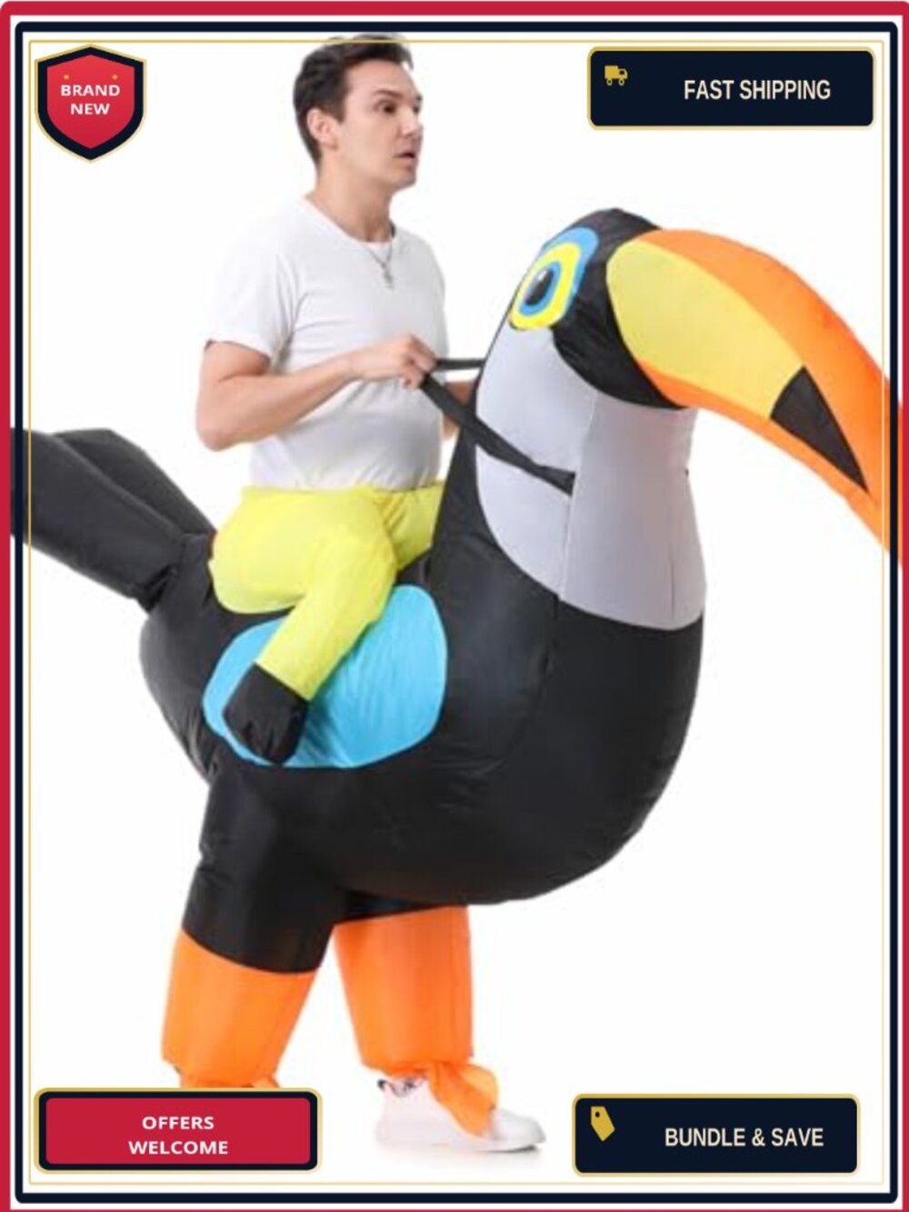Adult Inflatable Costume Funny Blow Up Animal Suit Halloween Party Cosplay
